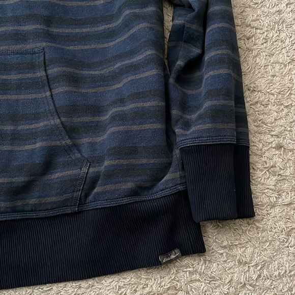 EUC Men’s Eddie Bauer Blue Striped Sherpa Lined Zip Up Jacket Size XL Tall - Picture 4 of 9